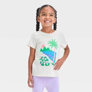 NWT Toddler 2T Palm Tree Graphic T-Shirt - Cat & Jack Crew Neck, Tagless